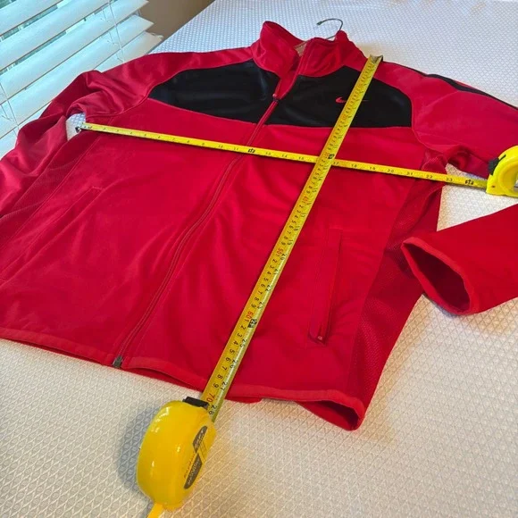 Nike Jacket Red Black Full Zip Lightweight Track Warm Up Mens Large - Picture 5 of 6